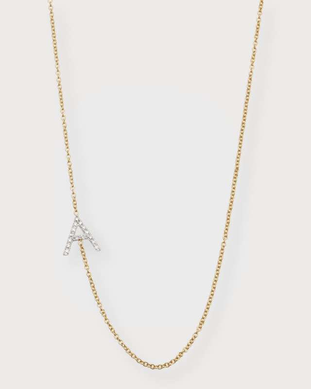 Diamond Asymmetrical Initial Necklace, A